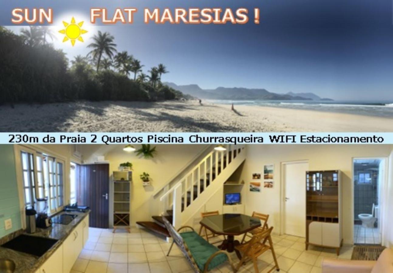 Sun Flat Maresias !! 2 Quartos Piscina Churrasqueira Wifi Estacionamento 230M Da Praia Sao Sebastiao  Ngoại thất bức ảnh